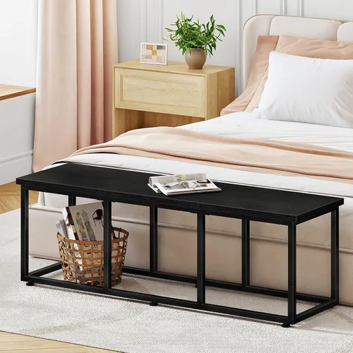 Miniatura 4 de HOOBRO Banco de comedor, banco de mesa de comedor de 47.2 pulgadas, banco de cocina de estilo industrial, marco de acero, fácil de montar