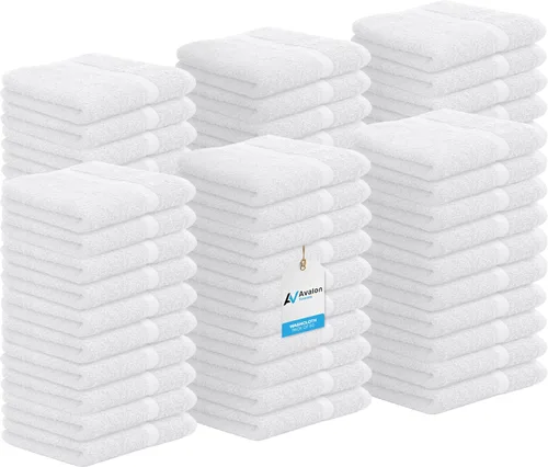 Miniatura 12 de Avalon Towels Toallitas de Algodón – (Paquete de 60) Tamaño 12x12 Pulgadas, 100% Algodón Hilado en Anillo, Toallitas Faciales Suaves y Absorbentes
