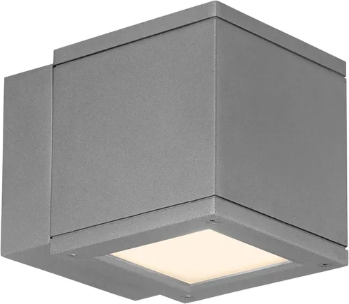 Miniatura 9 de WAC Lighting WS-W2505-AL Rubix - Lámpara de pared LED para exteriores, doble luz, 3000K, aluminio cepillado