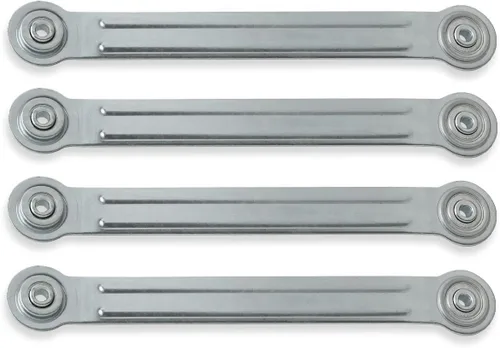 Soportes de brazo para cojinetes planeadores, paquete de 4, 10 pulgadas de longitud total, 8-5/8 pulgadas de agujero a agujero, acero plateado,