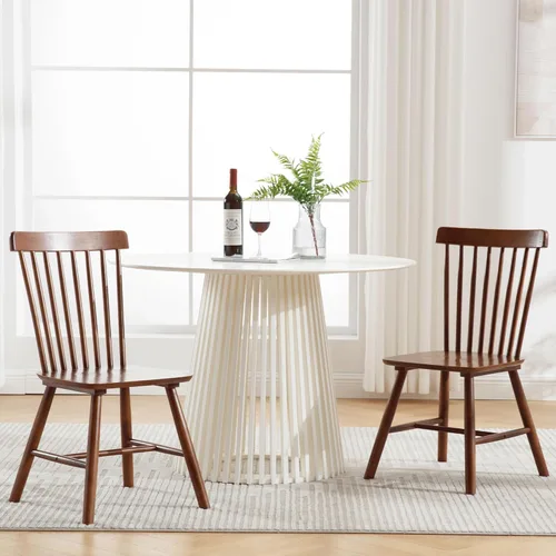 Miniatura 2 de Juego de 4 sillas de comedor de estilo granja, silla de comedor Windsor, sillas de cocina sin brazos con respaldo de espiral, sillas laterales