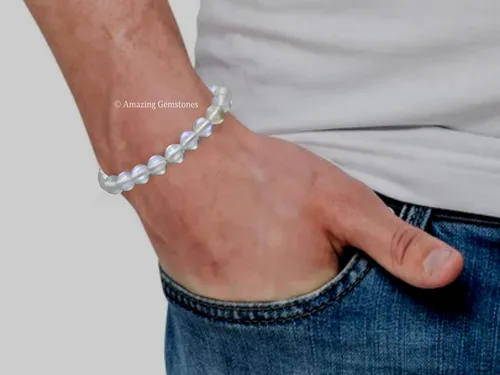 Miniatura 449 de Amazing Gemstone Pulsera de cristal para mujeres y hombres, pulsera de cristal curativo de protección, pulsera elástica con cuentas de piedras