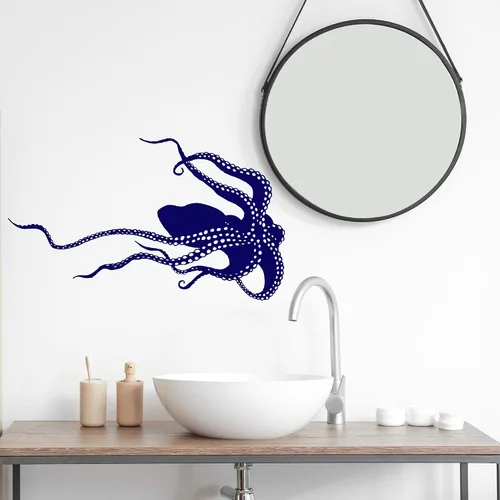 Miniatura 3 de Vinilo adhesivo para pared, diseño de pulpo, tentáculos, monstruo, animales marinos, poulpe, calcomanías de baño, decoración grande