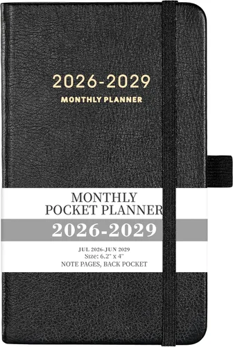 Agenda de bolsillo 2026-2028, agenda mensual de 3 años 2026-2028, enero de 2026 a diciembre de 2028, 6.2 x 4 pulgadas, 60 páginas de notas,