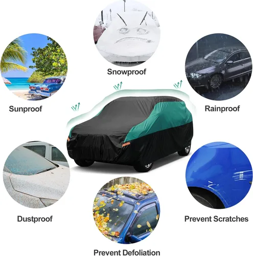 Miniatura 2 de SEAZEN Funda impermeable para automóvil SUV para todo tipo de clima, cubierta de automóvil para exteriores, protección contra el viento y la nieve
