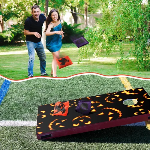 Miniatura 7 de Ceenna 12 bolsas de frijoles de Acción de Gracias, Halloween, calabaza, Cornhole, bolsas para lanzar juegos de Navidad, bolsas de frijoles de maíz