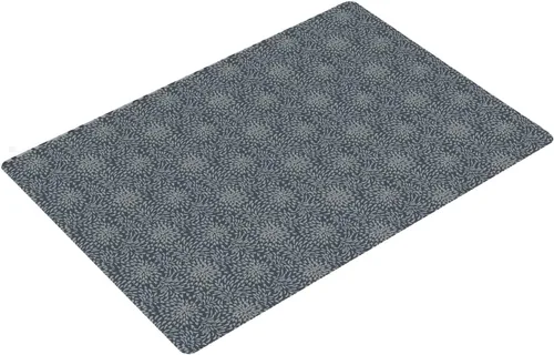 Miniatura 9 de Alfombrilla de tocador de baño de 24 x 18 pulgadas, microfibra sin deslizamiento, diseño gris 1S