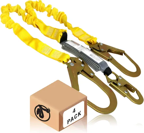 Miniatura 11 de KwikSafety - Charlotte, NC - Python [Amortiguador externo] Cordón de seguridad de doble pierna de 6 pies OSHA ANSI Equipo de retención de protección