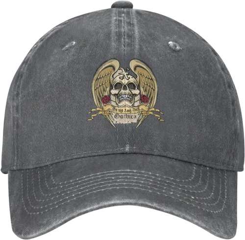 Miniatura 2 de Cowboy Hat Trendy Hats for Man and Women Djustable Four Season Outdoor Baseball Cap of Hell Skull with Angel Deep Heather