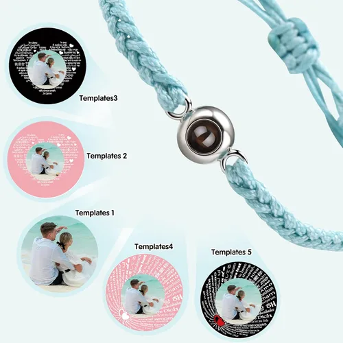 Miniatura 4 de SUPHELPU Custom Bracelets with Picture inside, Customized Projection Bracelets with Photos, Picture Bracelet Personalized Photo, Anniversary