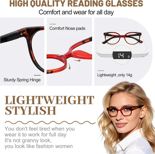 Miniatura 4 de Occi Chiari - Lentes de lectura para mujer 1.0 1.25 1.5 a 6.0, Marrón, 100