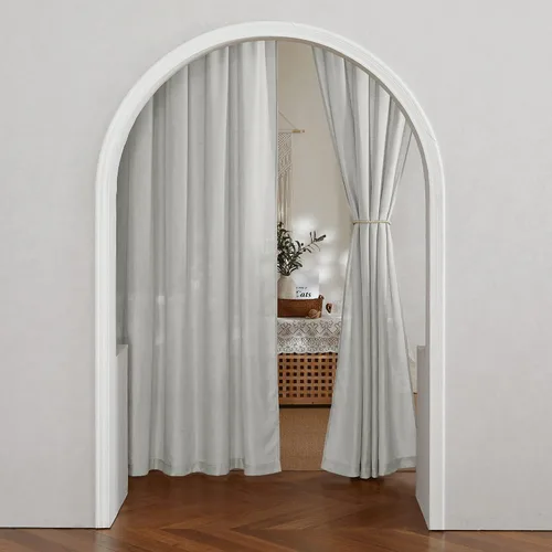 Miniatura 8 de RYB HOME Cortinas de lino gris – Mezcla de lino natural para una decoración elegante del hogar, dormitorio, puertas correderas, 70 pulgadas de ancho