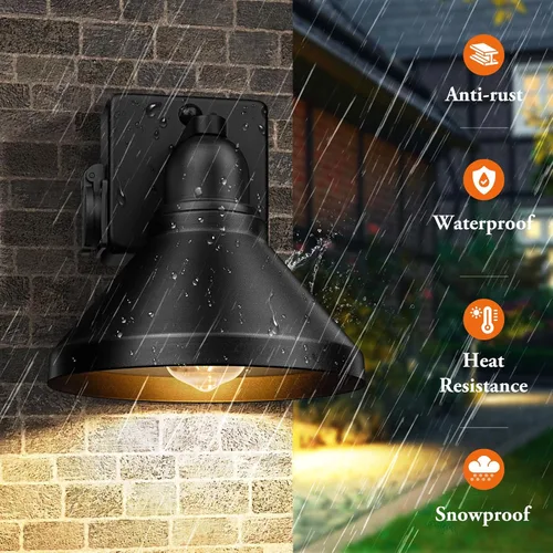 Miniatura 6 de Brightever Luces de pared para exteriores con sensor de movimiento, luces de porche del atardecer al amanecer, apliques de pared para exteriores