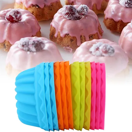 Miniatura 3 de 12 tazas pequeñas de calabaza para tartas, moldes de silicona para hornear mini moldes antiadherentes para donas magdalenas, magdalenas, tubo