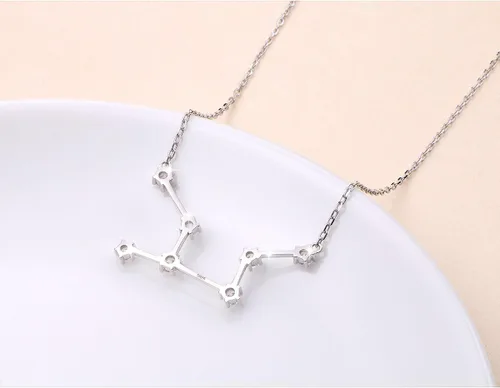 Miniatura 5 de Collar de plata de ley 925 con circonita cúbica, astrología, 12 constelaciones, signo del horóscopo, astrología, estrella del zodiaco, joyería