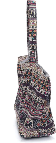 Miniatura 5 de OPQRSTU Bolso de mano hippie para mujer, bolso bohemio de gran capacidad, bolsos de hombro para turistas portátiles
