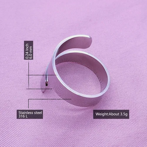 Miniatura 6 de HOFOYA Anillos inspiradores ajustables de acero inoxidable, anillos de grabado, joyería motivacional, graduación, San Valentín, regalos