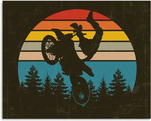 Govivo Motocross Bedroom Decor - Wall Art for Teen Boys Bedroom - Motor Bike Home Decor - Moto cross Accessories - Kids Dirt Bike Room Decor - 30x24