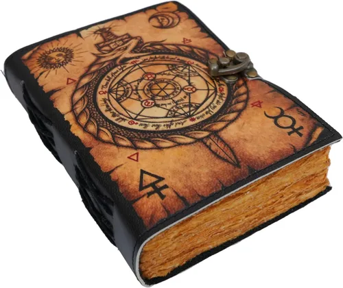 Miniatura 18 de Libro de hechizos en blanco de sombras, diario de grimorio, diseño de gato mágico, suministros de brujería, cuaderno Wiccan hecho a mano, vintage
