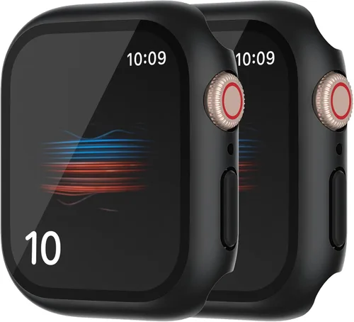 Miniatura 9 de Paquete de 2 fundas rígidas de 1.496 pulgadas para Apple Watch Series 3, 2, 1, 1.496 pulgadas, protector de pantalla de vidrio templado, cobertura