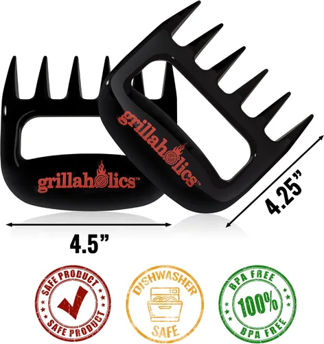 Miniatura 3 de Grillaholics Garras para desmenuzar carne de barbacoa - Hojas ultra afiladas estilo Wolverine, mango de elevación rápida y para desmenuzar carnes