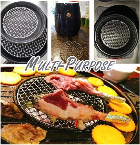 Miniatura 7 de Rejilla de alambre para freidora de aire, horno, bandeja de hojas con patas de 2 pulgadas de diámetro de 9.8 pulgadas de diámetro, estante