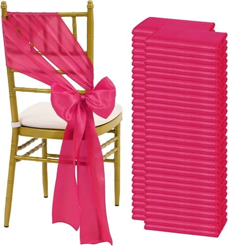 Miniatura 26 de fani 60 cintas de satén negras de 7 x 108 pulgadas para silla, fundas universales para silla, bodas, fiestas de cumpleaños, celebraciones, hoteles