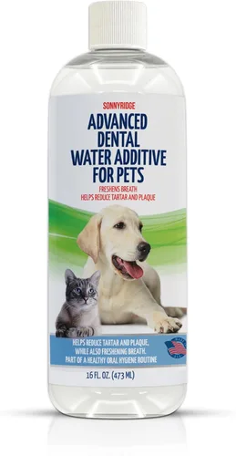 Aditivo de agua dental para perros: ambientador de aliento y limpiador de dientes, elimina el mal aliento, controla la placa y el sarro, soporte