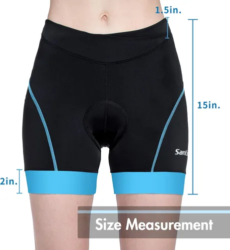 Miniatura 6 de Santic Pantalones cortos de ciclismo con acolchado para mujer, entrepierna de 5 pulgadas, ropa interior atlética corta con cintura cruzada