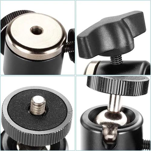 Miniatura 6 de Neewer® Aleación de aluminio giratoria de 360 grados Mini cabeza de bola con rosca de 1/4 "3/8" montaje base para cámara DSLR como Canon, Nikon