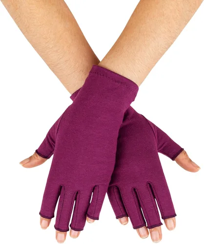 Miniatura 7 de GRACE & ABLE Guantes de compresión para artritis - Dedo abierto, mezcla de algodón, soporte de mano ligero y transpirable