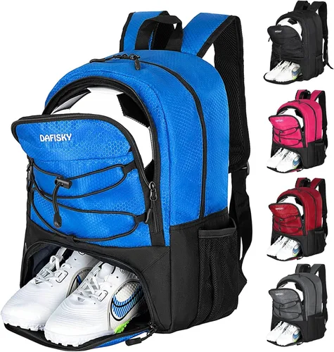 Miniatura 12 de DAFISKY Mochila de fútbol juvenil – Bolsa de fútbol con zapatos y compartimento para pelotas Bolsa deportiva para baloncesto, voleibol, fútbol