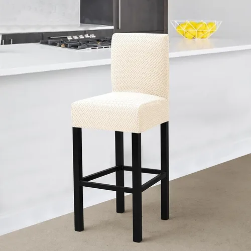 Miniatura 2 de Gollense Juego de 4 fundas para taburetes de bar con respaldo, fundas elásticas de jacquard para taburetes de bar, fundas de asiento lavables
