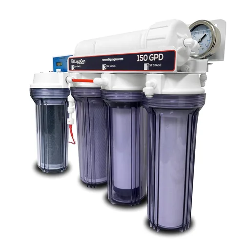 Miniatura 2 de LiquaGen - Sistema de filtración de agua de ósmosis inversa y desionización (RODI) Super Flow Manómetro con válvula de flotador Medidor digital