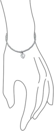 Miniatura 2 de Personalized Plain Simple Engravable Monogram Alphabet A-Z Initial Dainty Heart Tag Charm 3MM Ball Bead Stretch Bracelet For Women For Teen .925