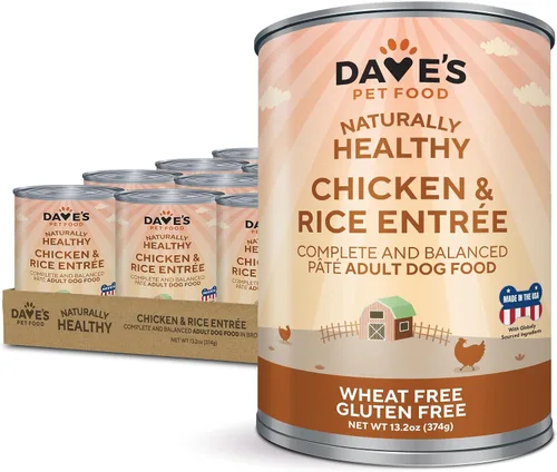 Miniatura 11 de Dave's Pet Food Alimento húmedo para perros (carne de res y arroz), hecho en Estados Unidos, naturalmente saludable, conserva, sin gluten, 13.2