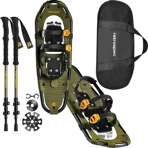 Miniatura 13 de Retrospec Drifter Snowshoes & Trekking Poles Bundle with Adjustable Bindings - Lightweight Aluminum Snow Shoes for Women & Men - All Terrain Hiking