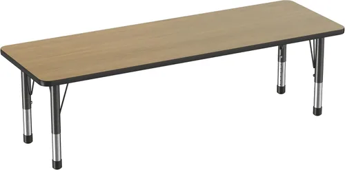 Miniatura 22 de FDP - Mesa rectangular para actividades escolares y aulas (24 x 36 pulgadas), patas gruesas para niños pequeños, altura ajustable de 15 a 24