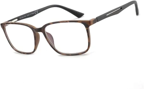 BLUEMOKY Gafas de lectura de luz azul para hombres, lectores de marco cuadrado deportivo, gafas de computadora antirreflejos C02 Tortuga