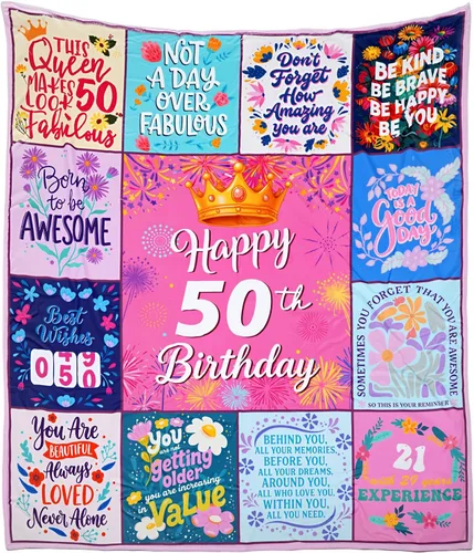 Miniatura 8 de Regalos de cumpleaños número 50 para hombres, manta de 60 x 50 pulgadas, decoración de cumpleaños de 50 años para hombre, ideas de regalo para él