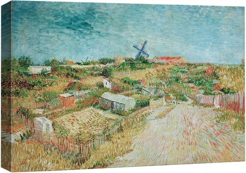 Miniatura 48 de Van Gogh - Lienzo con diseño giclée de olivos con cielo amarillo y sol, arte de pared de galería, estirado y enmarcado, listo para colgar, 24 x 36