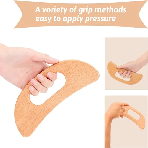 Miniatura 7 de Body Gua Sha Tool Masajeador de drenaje linfático de madera, herramienta de masaje Gua Sha, herramienta de masaje para raspar muscular, tablero