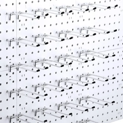 Coume Pegboard - Gancho recto de doble brazo para garaje, organizador de pared, ganchos para tablero de clavijas, ganchos para herramientas,