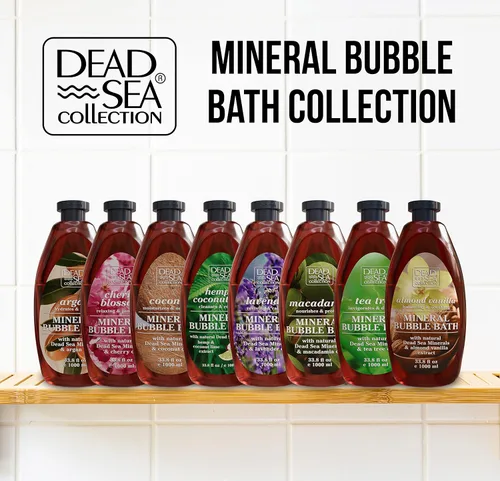 Miniatura 6 de Dead Sea Collection Baño de burbujas con flor de cerezo para mujeres y hombres, aceite de semillas de cereza y sal del mar muerto, piel nutritiva e