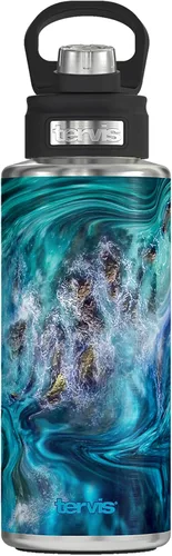Miniatura 17 de Tervis Teal Splash - Vaso aislado de doble pared hecho en Estados Unidos mantiene las bebidas frías y calientes, 16 onzas, clásico