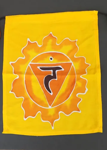 Miniatura 6 de Bandera tibetana de oración de chakras para colgar en la pared, decoración de meditación de yoga con 7 chakras, pintada con batik, tamaño XLG