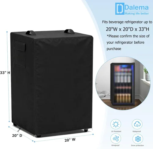 Miniatura 2 de Funda para refrigerador para exteriores, 600D, resistente, 100% impermeable, cubierta vertical para congelador, fundas exteriores para refrigerador.