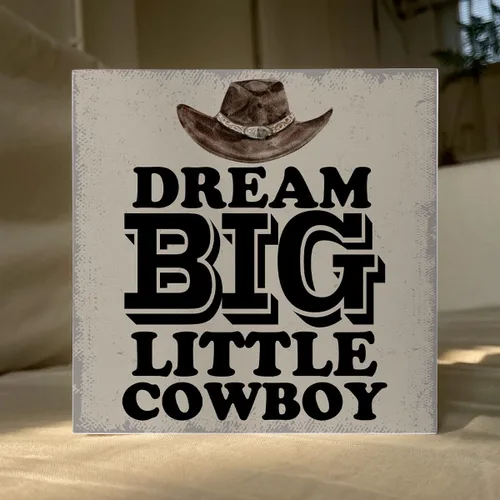 Miniatura 5 de Western Decor - Letrero de madera para baño occidental, decoración del hogar, rústico, dormitorio, divertido, estante de escritorio, mesa de centro