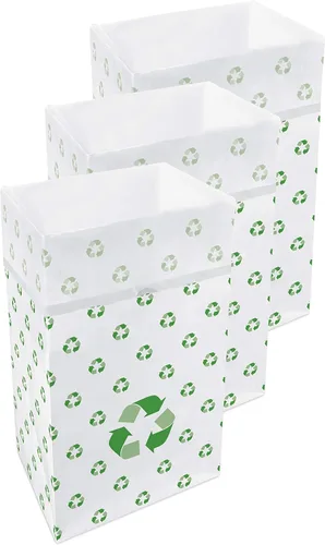 Miniatura 11 de Clean Cubes Botes de basura desechables de 30 galones (paquete de 3) con bolsas bajas, contenedores plegables de basura y reciclaje para fiestas