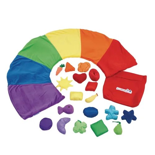 Miniatura 4 de Excellerations Colorido juguete de clasificación y conteo para niños pequeños, 19 piezas de clasificación de felpa y 1 tapete de felpa lavable de 24